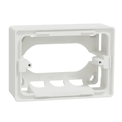 aparenta box, New Unica, 3 module, 4 knock outs holes, alb