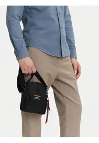 Saszetka barbati - tkanina - negru - One Size INTL