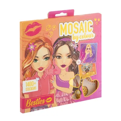 Set creativ, mozaic pe 5 culori, stickere 1400+, Besties