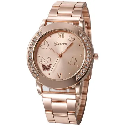 Ceas dama Quartz, Geneva, Butterfly Rose