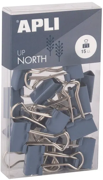 Cleme metalice Apli Up North - 19 mm, 14 buc., albastru inchis