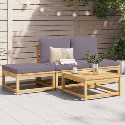 Gossi set mobilier de gradina cu perne, 4 piese, lemn masiv de acacia