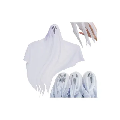 Set 3 fantome suspendate pentru decor Halloween, inaltime 75 cm, pentru interior si exterior