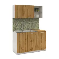 Set Bucatarie Ara, Stejar Wotan/Alb, L 120 cm