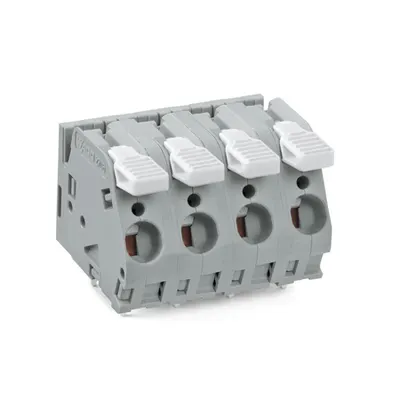 PCB terminal block; lever; 6 mm²; Pin spacing 10 mm; 3-pole; CAGE CLAMP®; commoning option; 6,00 mm²; gray