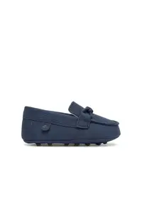 Mocasini baieti - piele ecologica - bleumarin