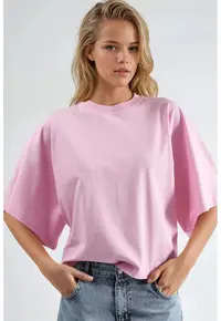 Tricou pentru dama - Jerseu - Roz pudrat