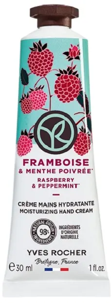 Yves Rocher Bain Nature Cremă de mâini, zmeură și mentă, 30 ml