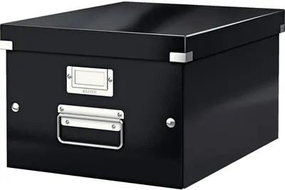 Cutie de depozitare Leitz Click & Store - Cu mânere, neagră