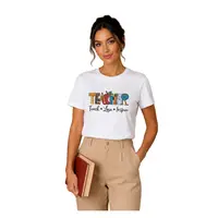 Tricou dama Teach Inspire alb, Ava | marimea XL