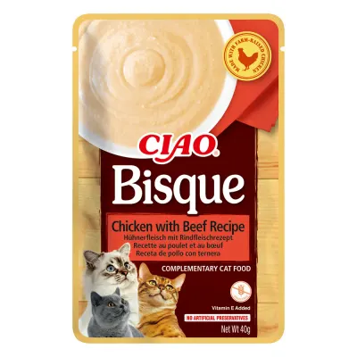 Ciao Churu Bisque pentru Pisici cu Pui si Vita