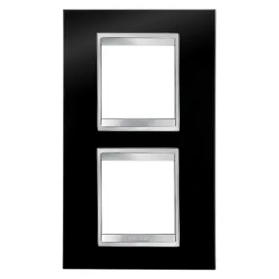 Placa ornament CProiector HORUS LUX international - IN TECHNOPOLYMER - 2+2 modul VERTICAL CENTRE DISTANCE 71mm - TONER BLACK - CProiector HORUS