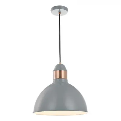 Lampa suspendata Frederick 1 Light Single Pendant Grey Satin Copper