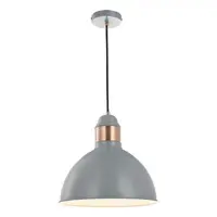 Lampa suspendata Frederick 1 Light Single Pendant Grey Satin Copper