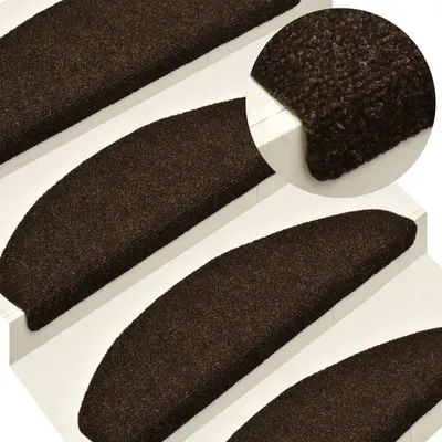 Gossi covorase autoadezive scari, 5 buc., maro, 65x21x4 cm, buclat