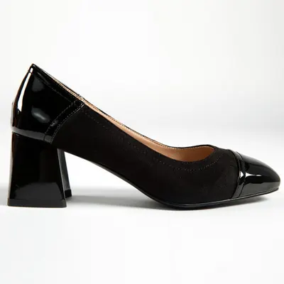 Pantofi Eleganti de dama din Piele Ecologica Intoarsa CRL0175 Negri
