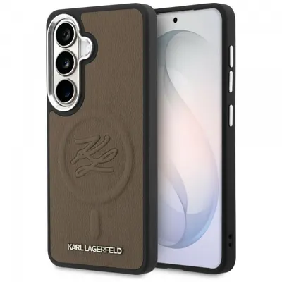 Husa MagSafe pentru Samsung Galaxy S26 Plus S947, Karl Lagerfeld, Initial Logo Debossed, Maro