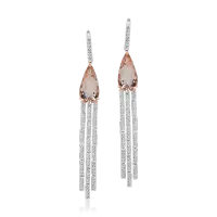 Cercei din aur alb cu morganit pear de 9.81ct si diamante round de 1.42ct