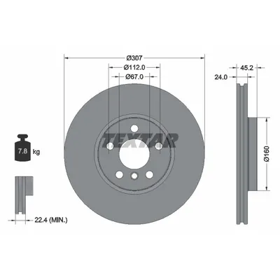 Disc frana TEXTAR 92283605
