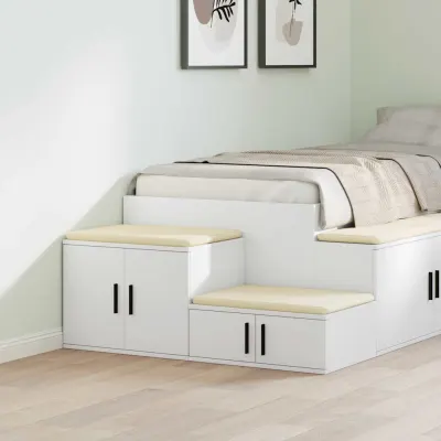 vidaXL Dulap de depozitare 2 buc. Alb 118 x 41 x 40 cm Lemn prelucrat