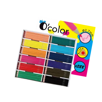 Set scolar 288 creioane colorate triunghiulare mina 2.7 mm