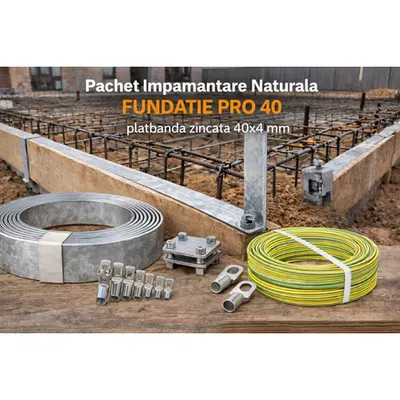 Pachet Impamantare Naturala FUNDATIE PRO 40 – platbanda zincata 40x4 mm