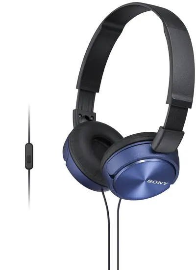 Căști cu microfon Sony - MDR-ZX310AP, negre/albastre