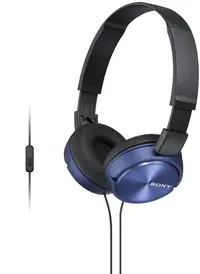 Căști cu microfon Sony - MDR-ZX310AP, negre/albastre