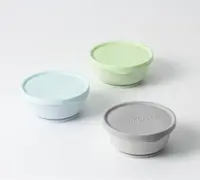 Set 3 boluri cu capac hrana bebelusi Miniware AquaGreyKeylime