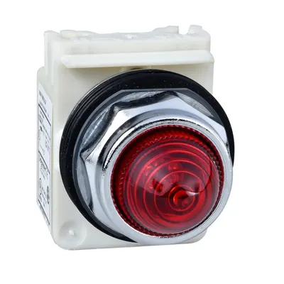Lampa Octog. Ø 30 - Rosu - Led Lum. Ridicata Ba 9S - 48V C.A./C.C. - Ip66