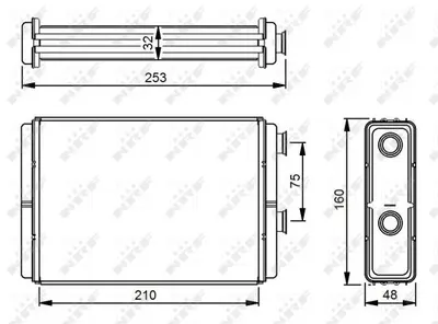 Schimbator caldura incalzire habitaclu (160x210x32) FIAT DOBLO, DOBLO CARGO, IDEA, PUNTO; LANCIA MUSA, YPSILON 1.2-1.9D dupa 1999
