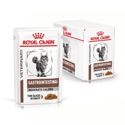 ROYAL CANIN Gastrointestinal Moderate Calorie, dieta veterinara, plic hrana umeda pisici, sistem digestiv, (in sos), 12x85 g
