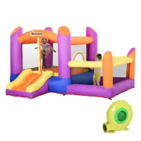 Castel Gonflabil pentru Copii Outsunny cu Trambulina si Piscina, Multicolor, 300x280x170cm | Aosom Romania