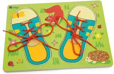 Puzzle din lemn Andreu toys - Pantofi de legat