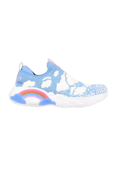 Pantofi sport slip-on din material textil Rainbow Racer - Alb/Albastru lavanda
