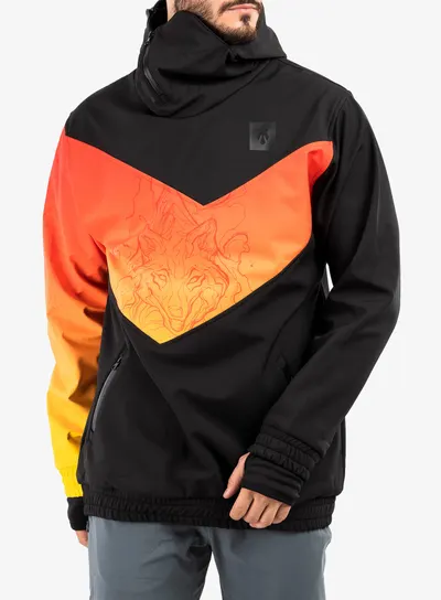 Geaca softshell MAJESTY Softshell Shadow, Negru/Rosu