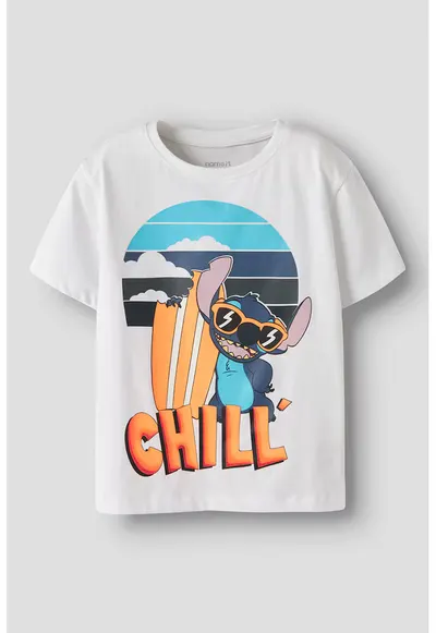 Tricou din amestec de bumbac organic - Portocaliu/Alb optic