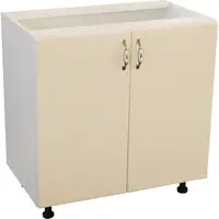 Corp inferior cu 2 usi 80 cm Zebra, Alba/MDF Vanilie, fara blat 80 x 82 x 50