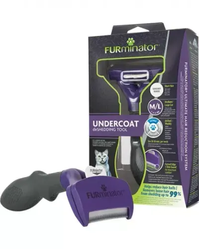 Perie Furminator pentru pisici cu par scurt M L