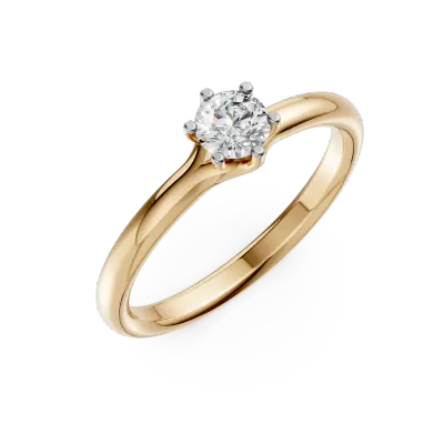Inel de logodna din aur galben cu un diamant solitaire de 0.31ct