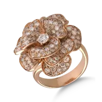 Inel din aur roz cu diamante maro de 2.85ct si diamante transparente de 1.5ct