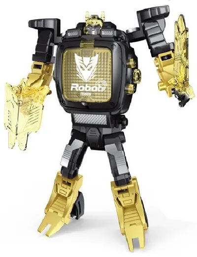 Jucărie pentru copii Raya Toys - Robot ceas transformator, galben