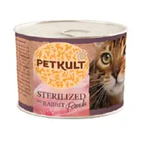 Hrana umeda pentru pisici Petkult Sterilised cu iepure 185 g