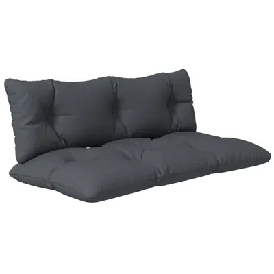 Outsunny Set de 2 Perne pentru Sezut si Spatar pentru Exterior pentru Paleti, Perne de Sezut Hidrofobe, Gri Carbune