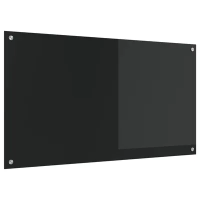 vidaXL Panou de bucătărie Negru 110 x 60 cm sticlă securizată