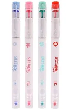 Set 4 evidentiatoare 2 in 1 cu stampila. Seria Panda