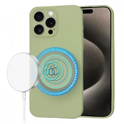 Husa MagSafe pentru Apple iPhone 15 Pro Max, Techsuit, SoftFlex, Matcha