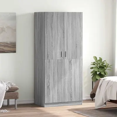 vidaXL Șifonier, gri sonoma, 80x52x180 cm, lemn prelucrat