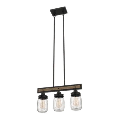 Piera Candelabru 3xe27 Mat Negru/lemn