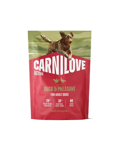 Hrană câini activi CARNILOVE Active Dog Duck and Pheasant Adult 1,5 kg rață și fazan